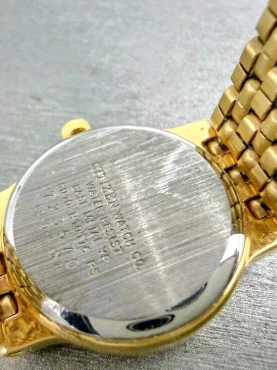 Citizen Watch Women Black Dial Gold Tone New Battery